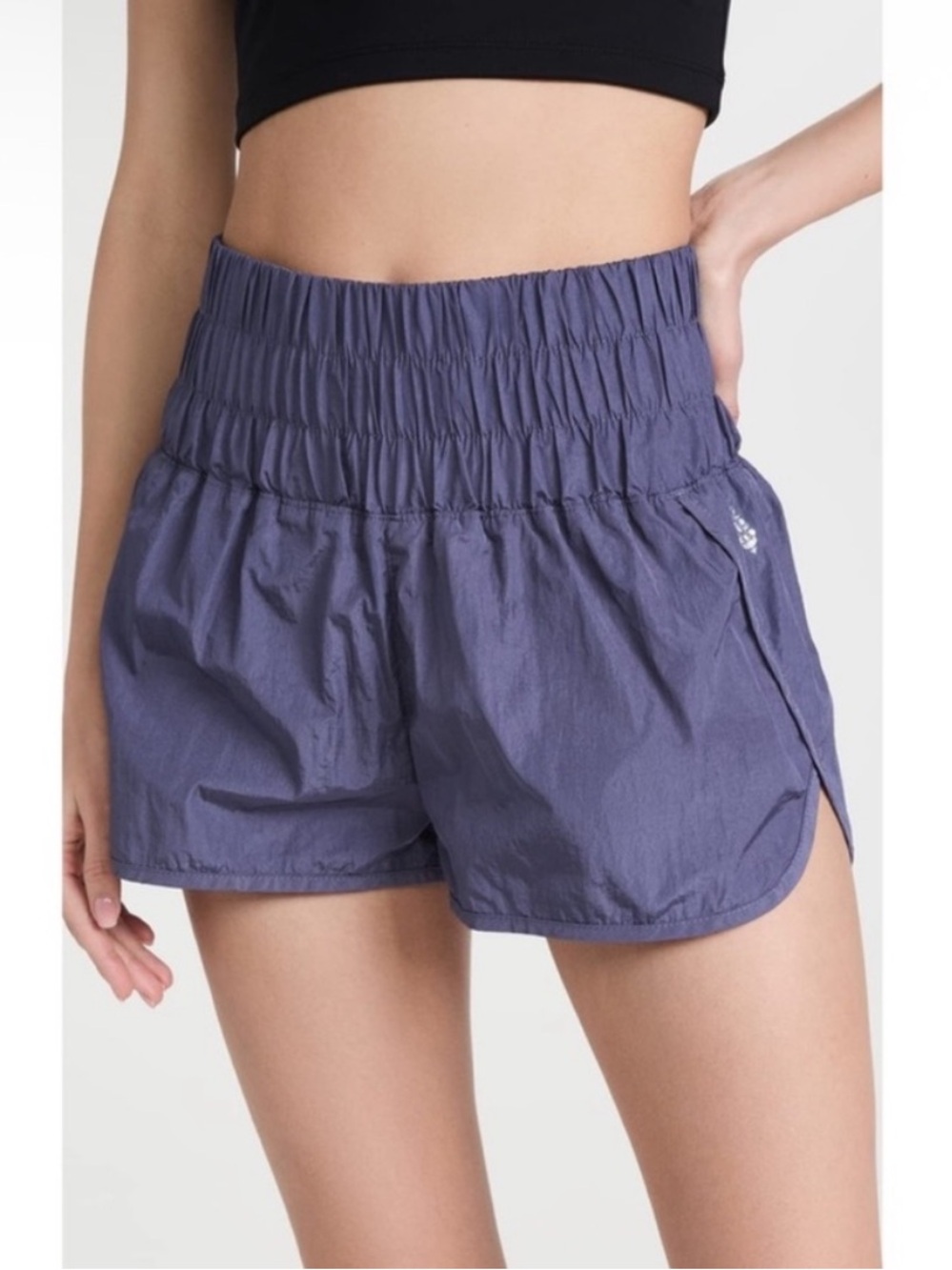 Free People The Way Home Run Shorts in Deep Sea Size M